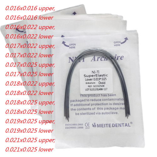 20Packs Dental Orthodontic Super Elastic NITI Arch Wires Rectangular Wire Ovoid
