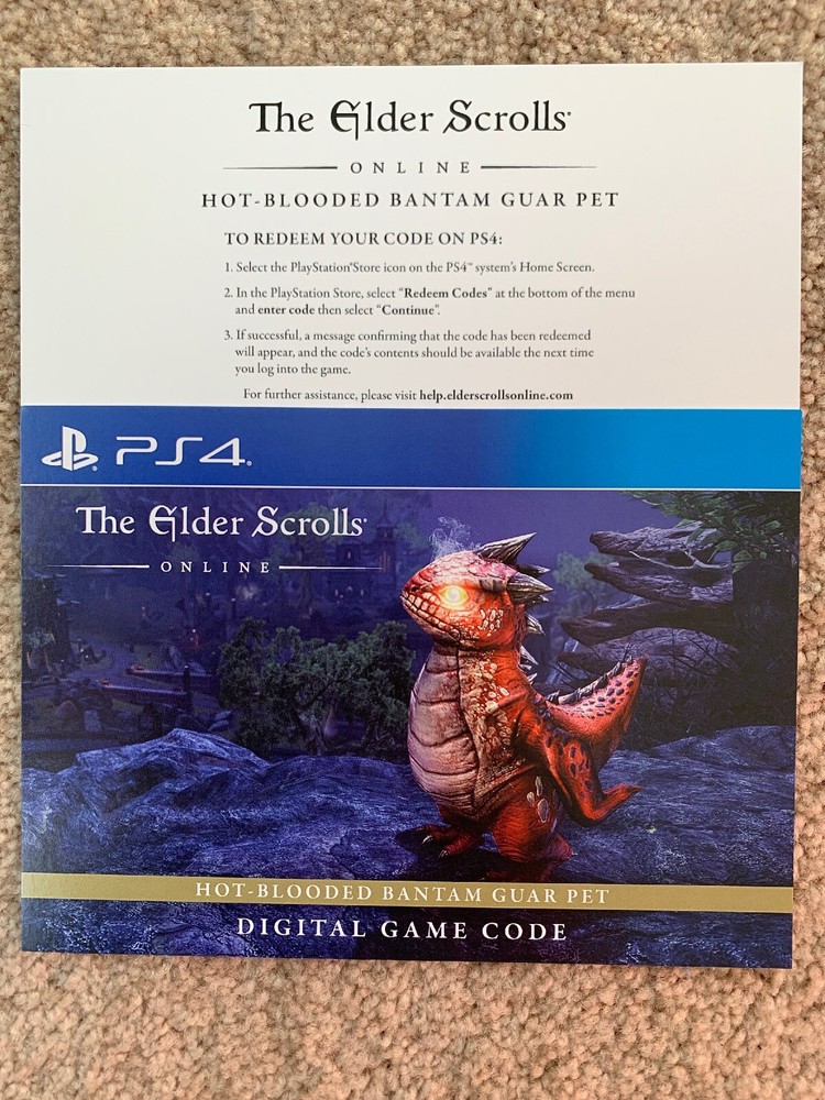 Hot-Blooded Bantam Guar Pet Code ESO Elder Scrolls Online (PS4) (PAX West 2019)