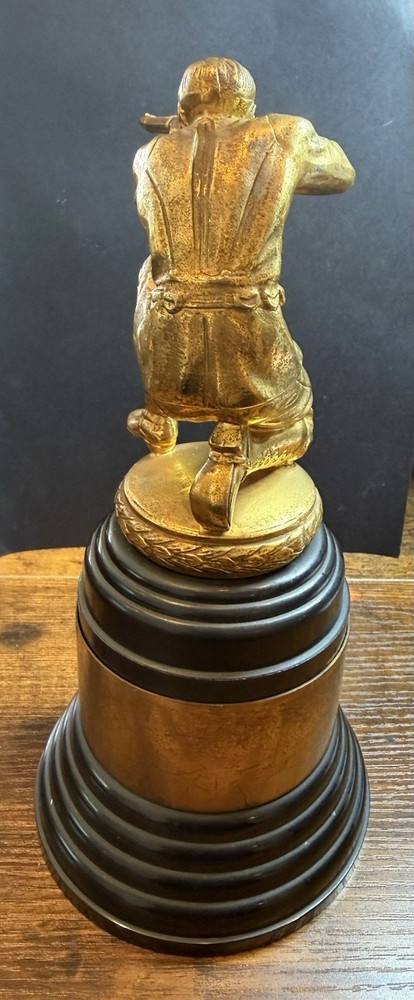 Vintage Hunting Shooting Brass Trophy Bakelite Base 9”