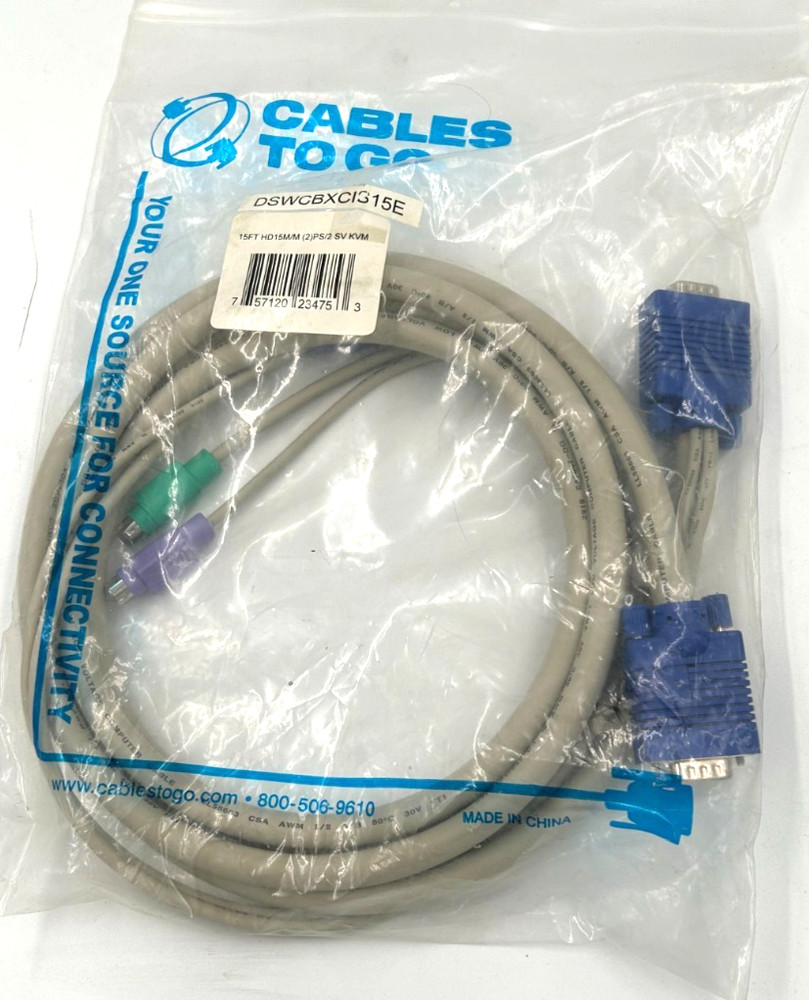 CABLES TO GO 15 FT. PS/2 VGA KVM Cable