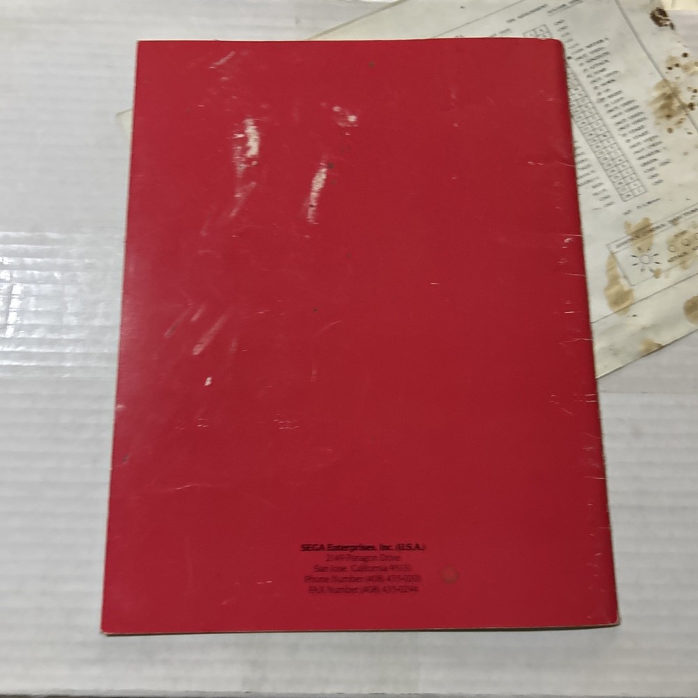 Original SHINOBI Sega arcade Video game manual