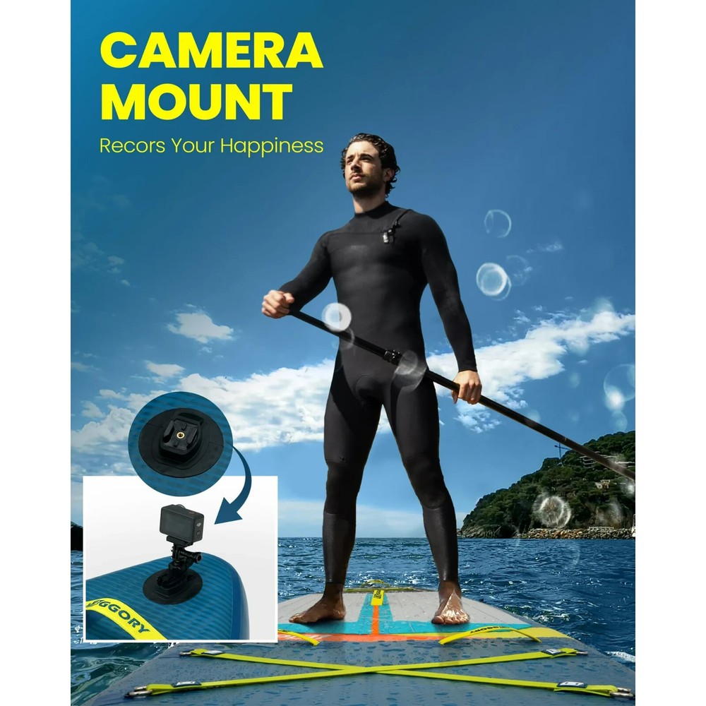 Eggory 11ft Inflatable Paddle Board SUP Set – Camera Mount, 420lb Cap, Bag Kit