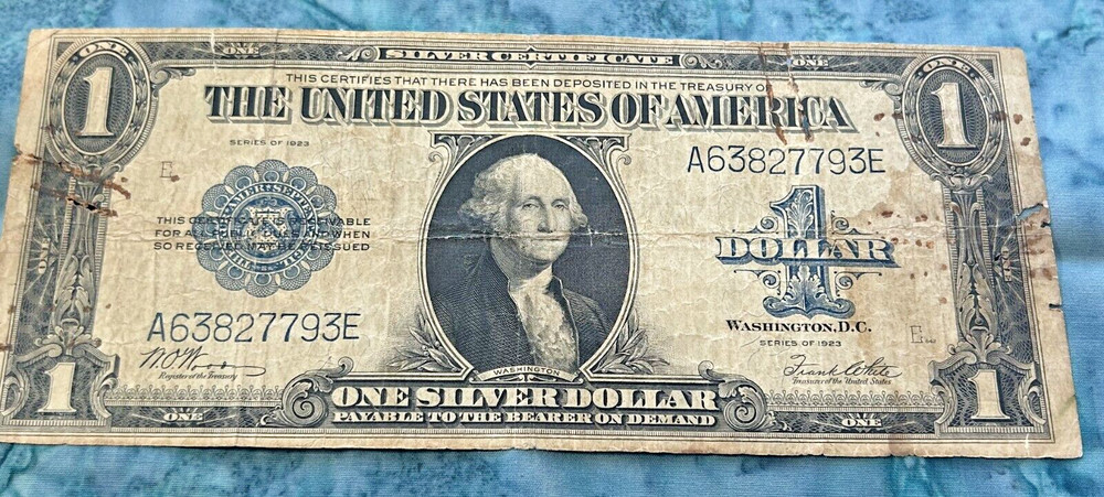 1923 $1 Silver Certificate Large Note Blue Seal