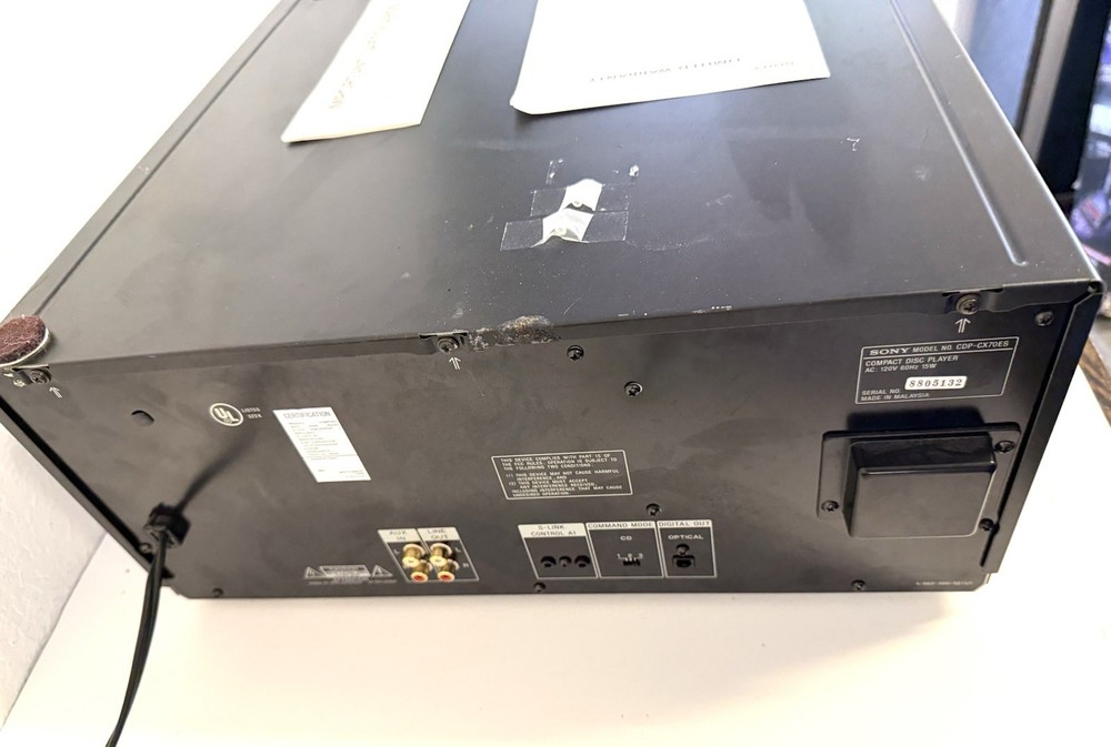 VINTAGE Sony CDP-CX70ES CD Player Mega Storage 200 CD Changer AS IS (Error Code)