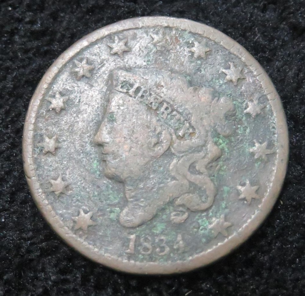 1834 Large Cent * Slightly Rotated Die * 5911