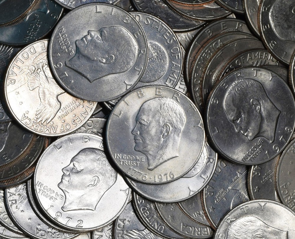 100 pcs. 1971-78 Nice Mixed Eisenhower Ike Dollars, No Junk!