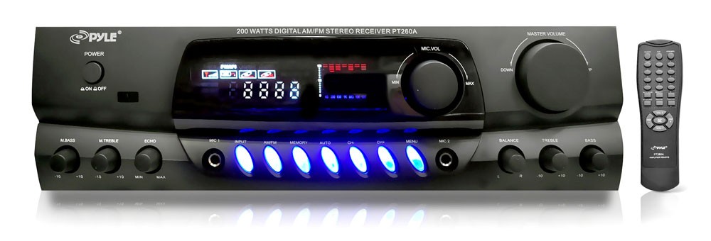 Pyle PT260A Display Screen Receiver, 2x 4" 30W White Box-Speakers, Mic System