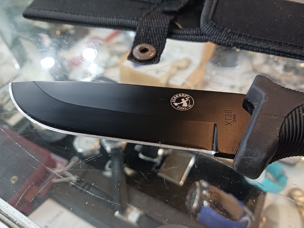 SCHRADE X TIMER DROP POINT KNIFE 4 1/4" FIXED BLADE - XT2B