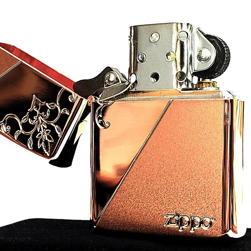 Zippo Armor Arabesque Mirror Finish Double Sided Pink Gold Lighter