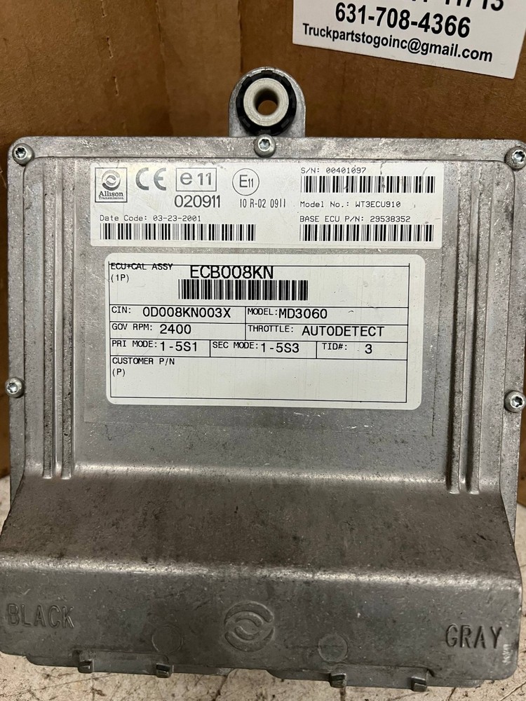 ALLISON TRANSMISSION CONTROL MODULE (TCM) USED PN# 29538352