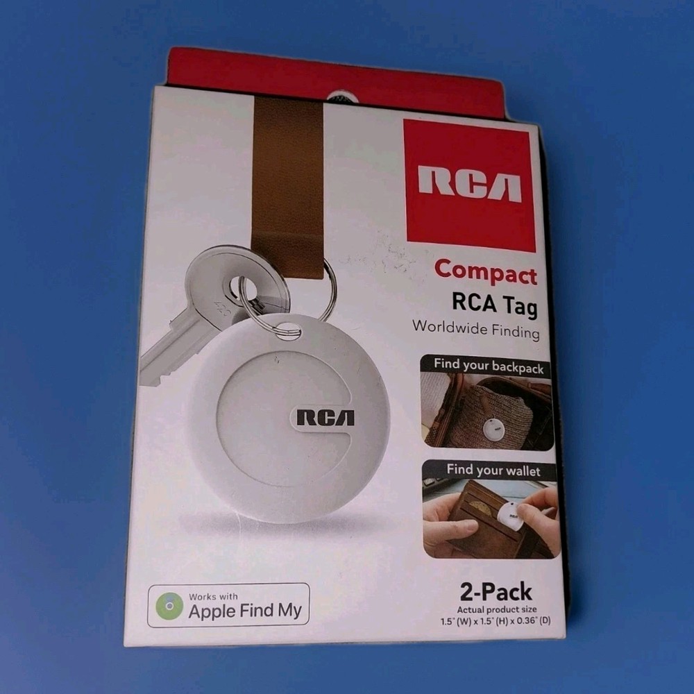 Tracking Tags RCA Compact Tags 2 Pack for Apple Find My iPhone iPad Mac