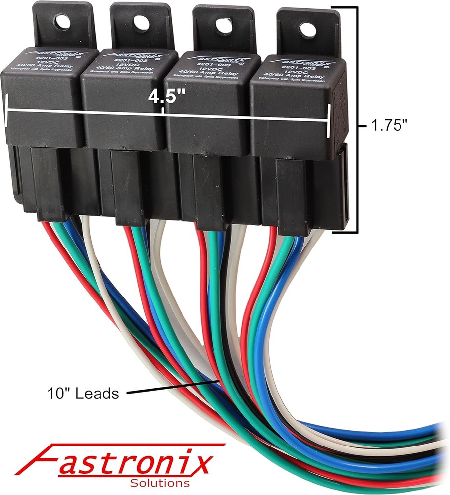 Fastronix High Current 40/60A Relay Panel with 4 and Socket