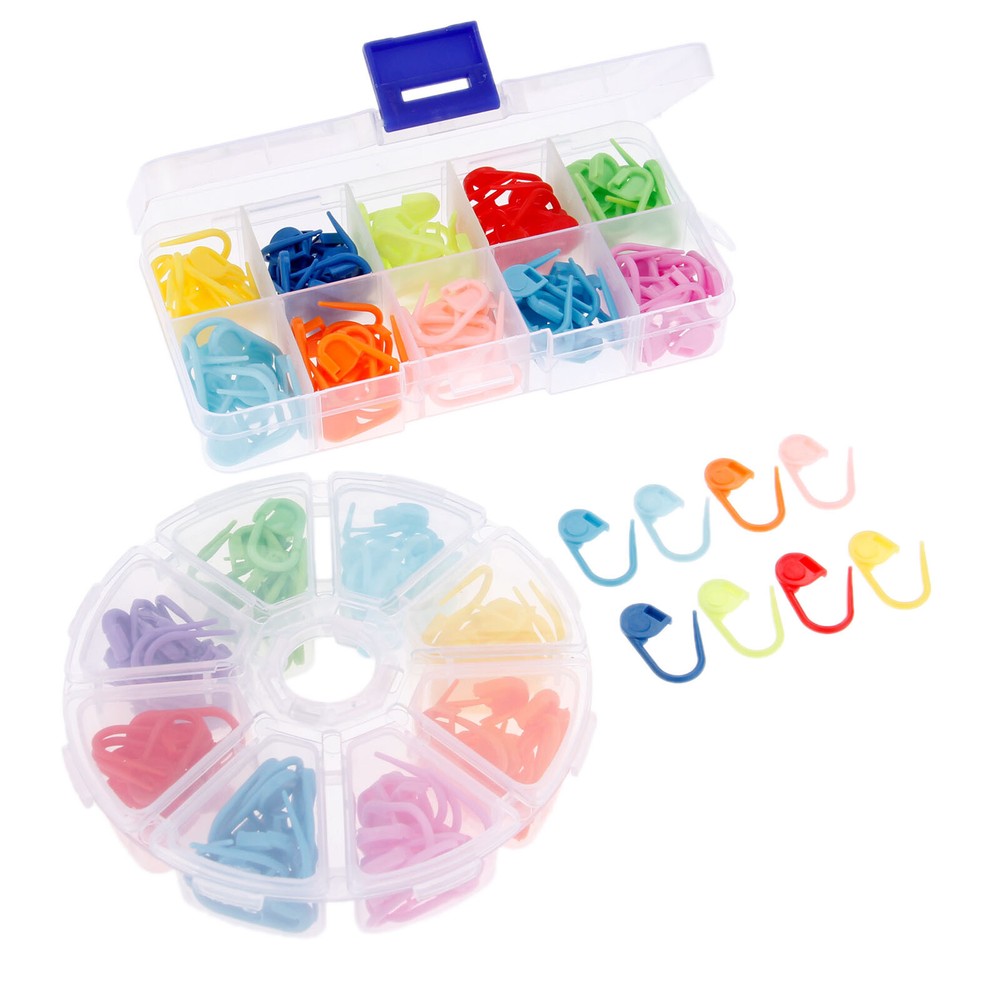 1Box Plastic Crochet Needles Hook Sewing Accessories With Case Knitting Tools