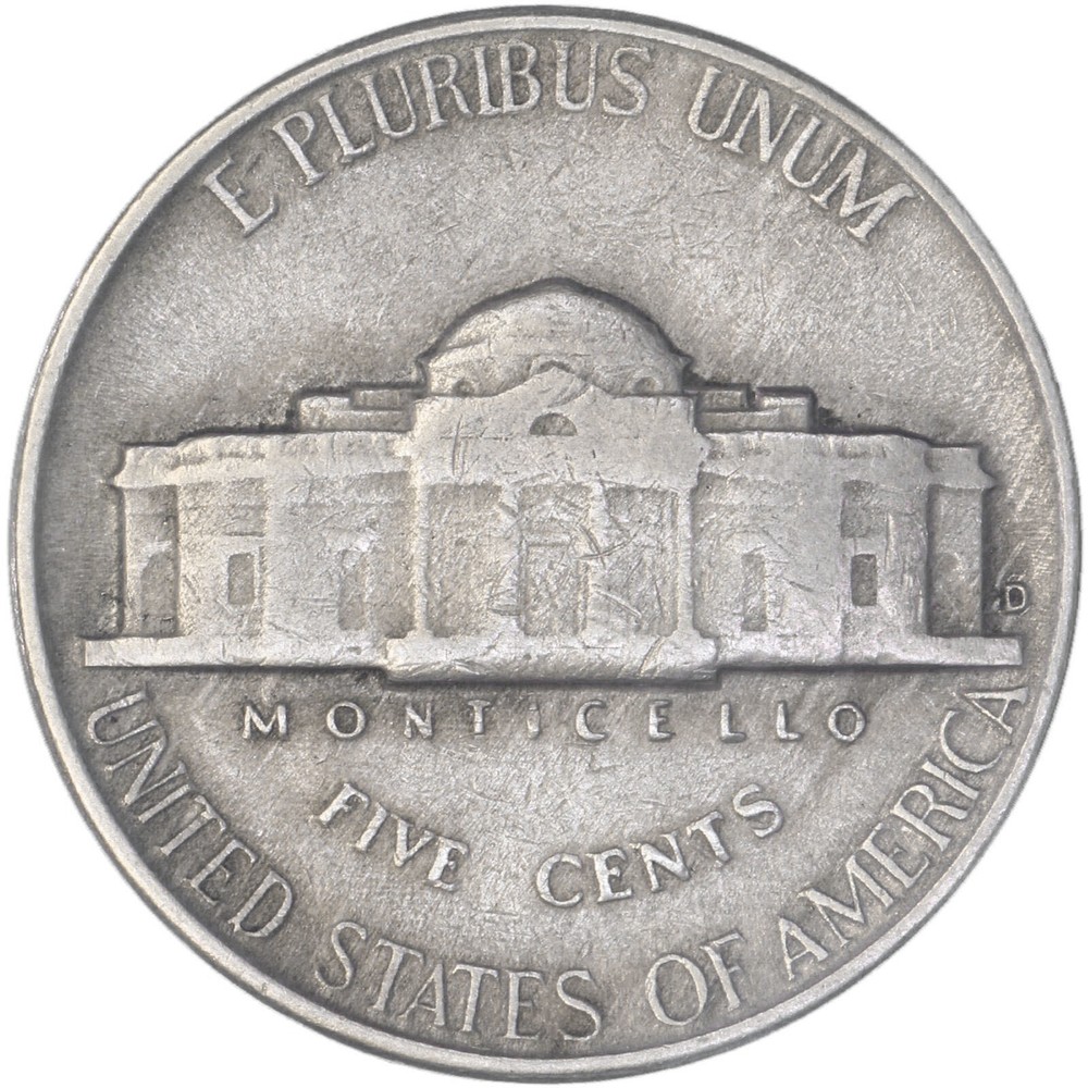 1948 D Jefferson Nickel Very Fine VF
