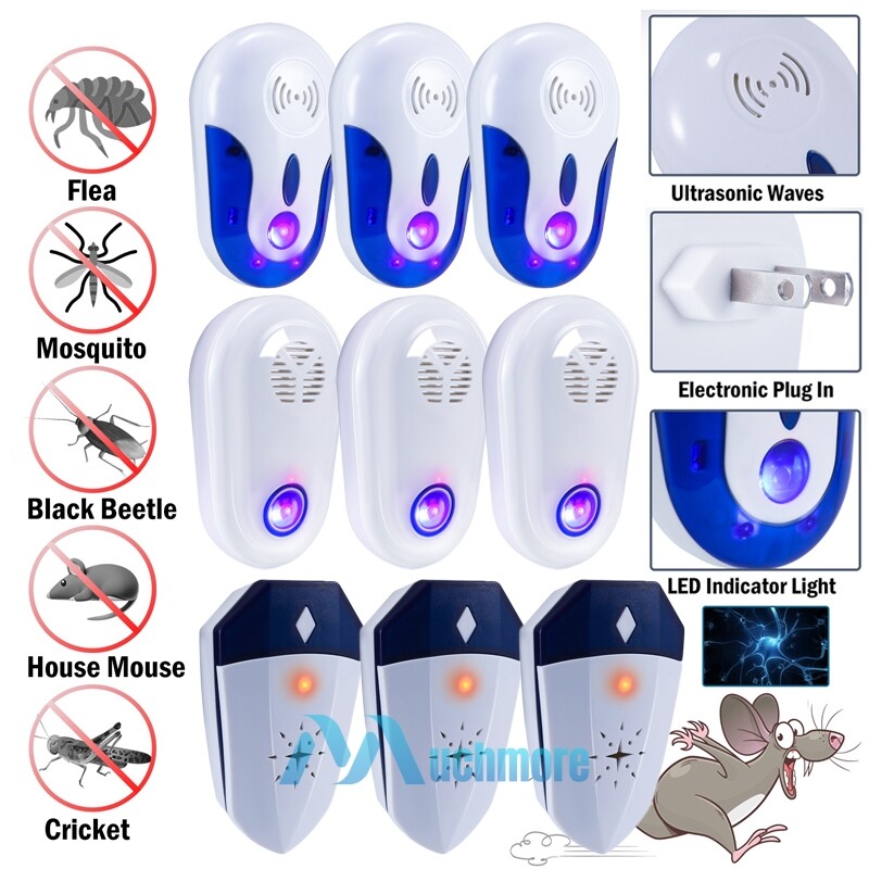 3-Pack Pest Bugs Insect Rodent Repeller: Plug-In Electronic Pest Control 60-150㎡