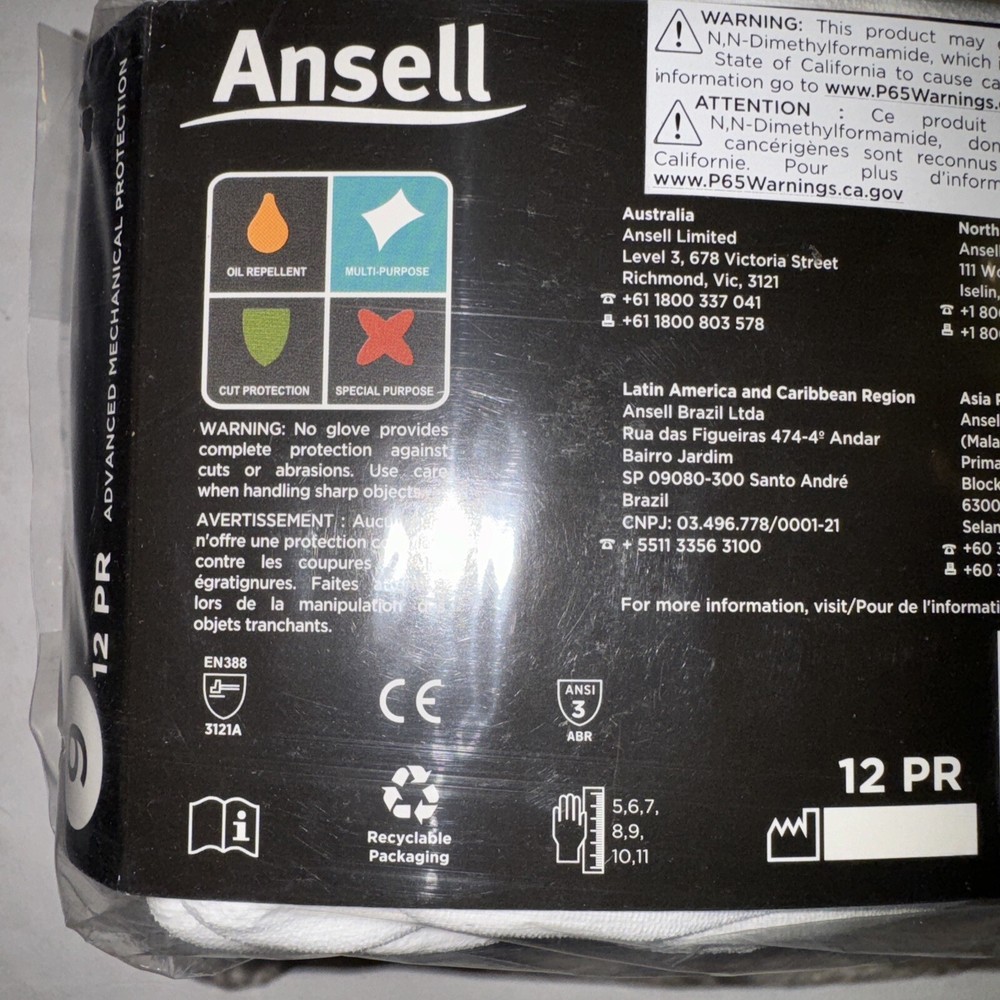 Ansell HyFlex 11-600 Polyurethane Coated Nylon Work Gloves Size: L (Dozen)