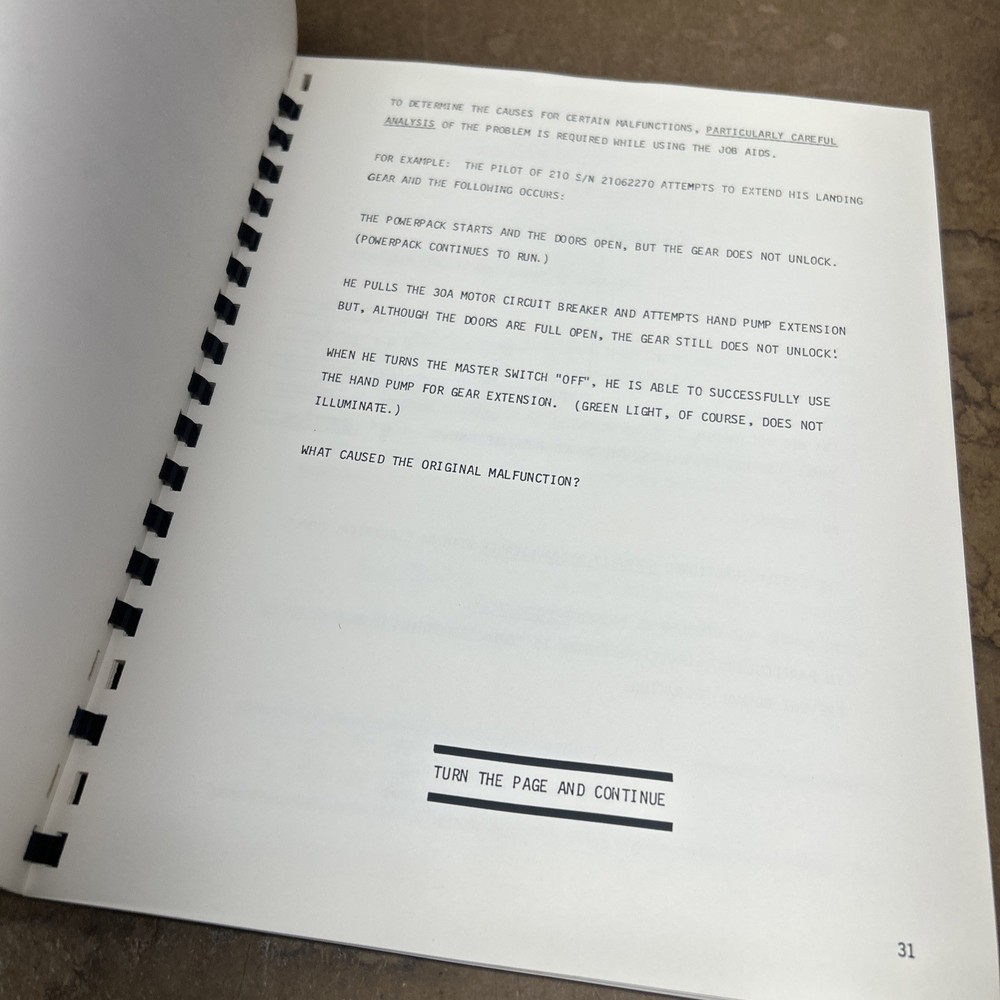 Cessna Single Engine Landing Gear 2 Student Workbook