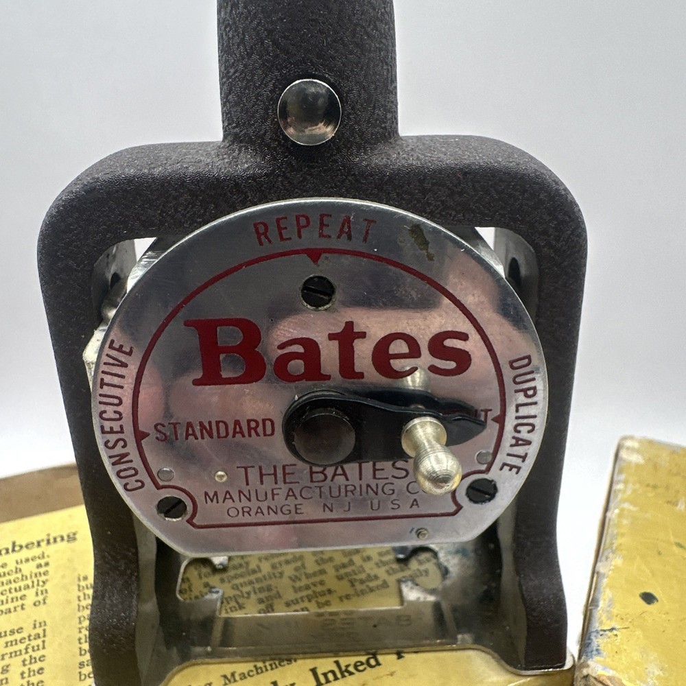 Vintage Bates Numbering Machine Model 6A Made in USA