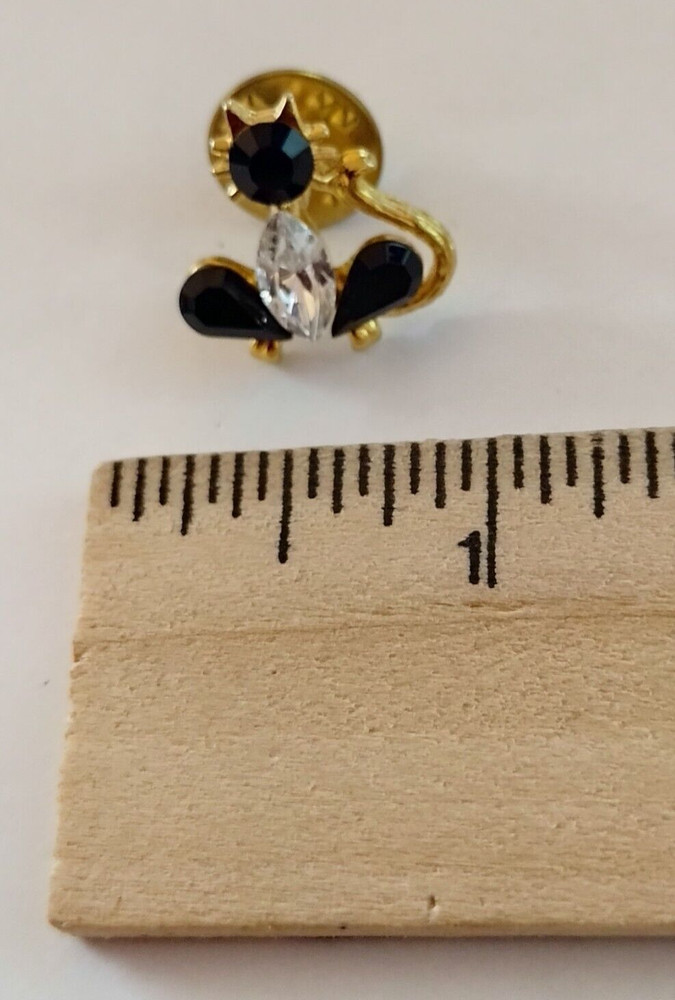 Black Cat Sparkling Accent Small Tack Pin
