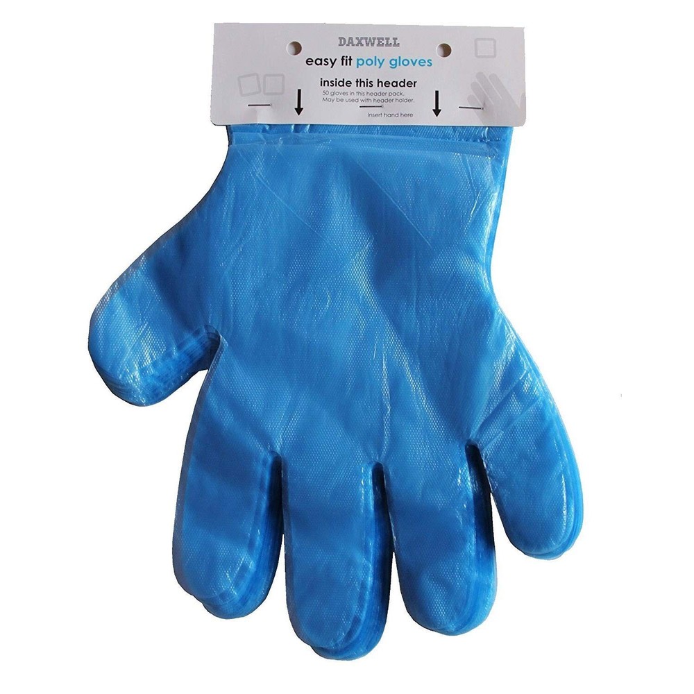 1,000 Blue, Easy-Fit, Food Prep, Poly, Header Gloves With Wall Mount