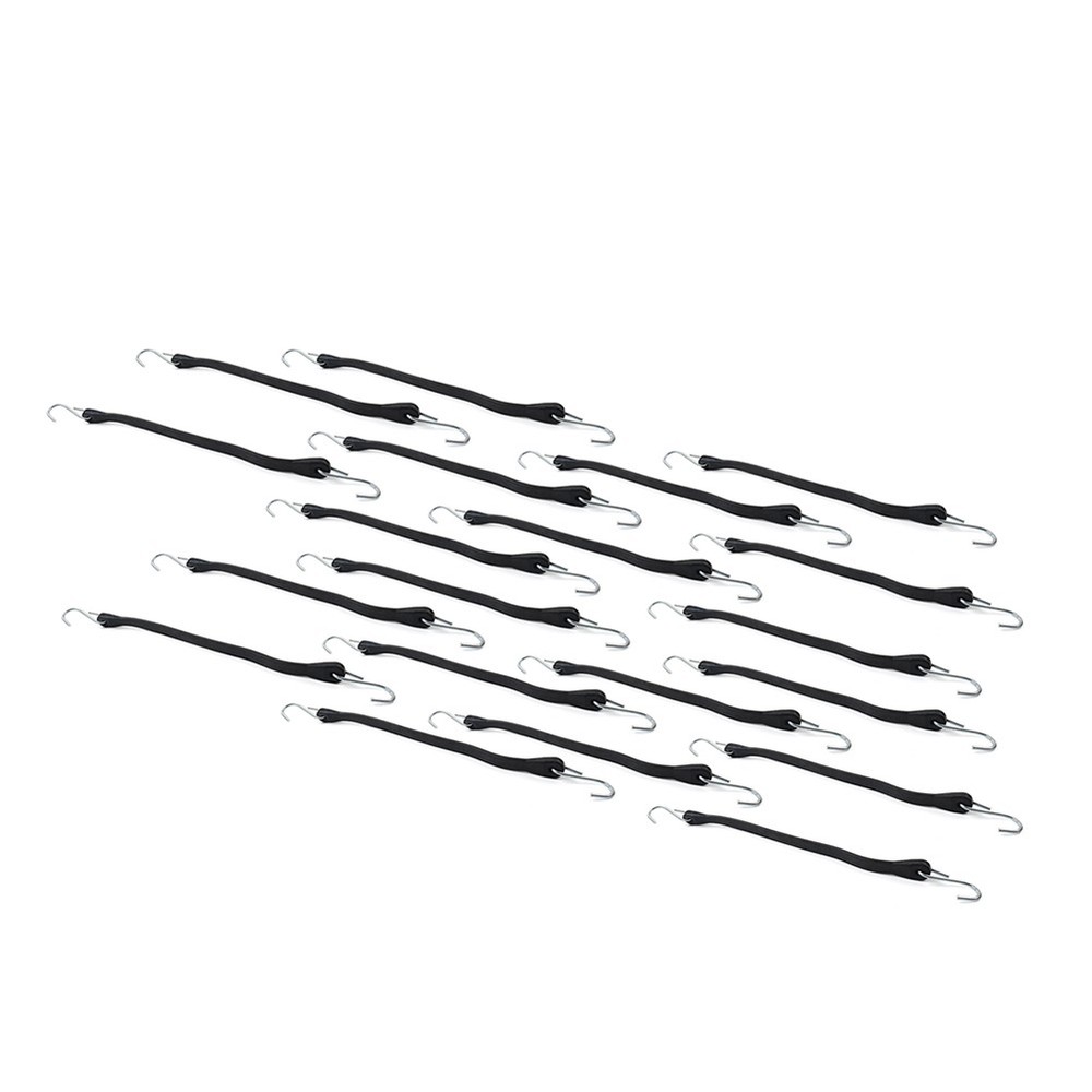15" Heavy Duty Rubber Tarp Straps Tie Down Bungee Cords With Hooks