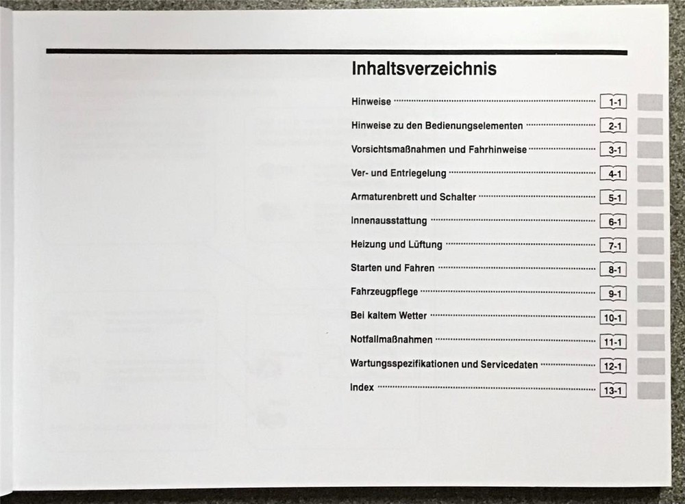 KIA JOICE Car Owner's Manual 2000 GERMAN TEXT