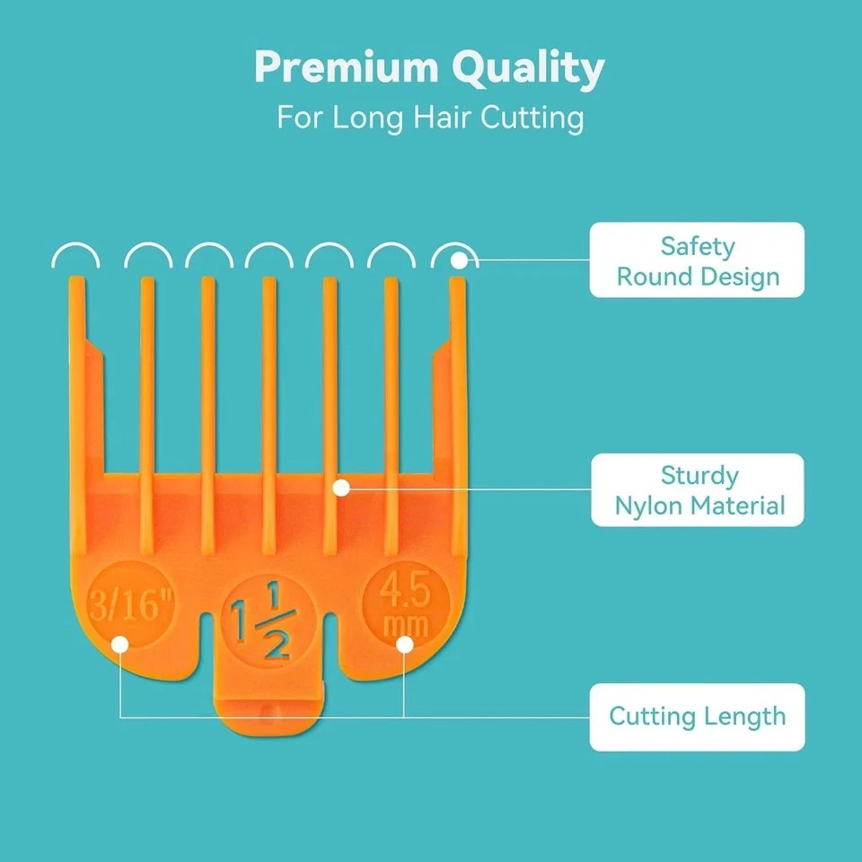 Clipper Guards Set Compatible with Most Wahl Clippers, 3PCS, Multicolor