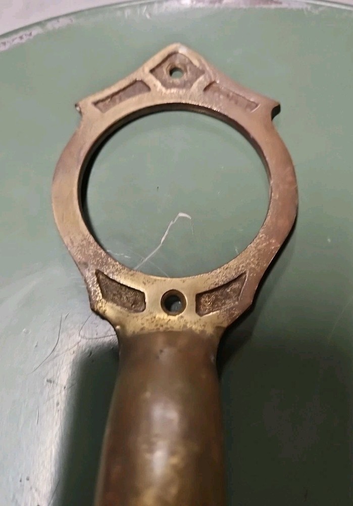 Vintage Antique Large Solid Brass Door Push Pull Ornate Handle Hole