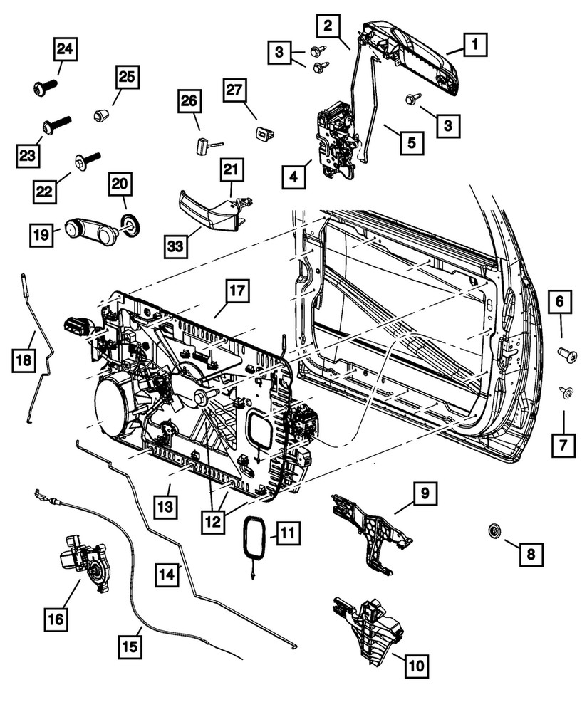 Genuine Mopar Lock Rod Left 68445065AA