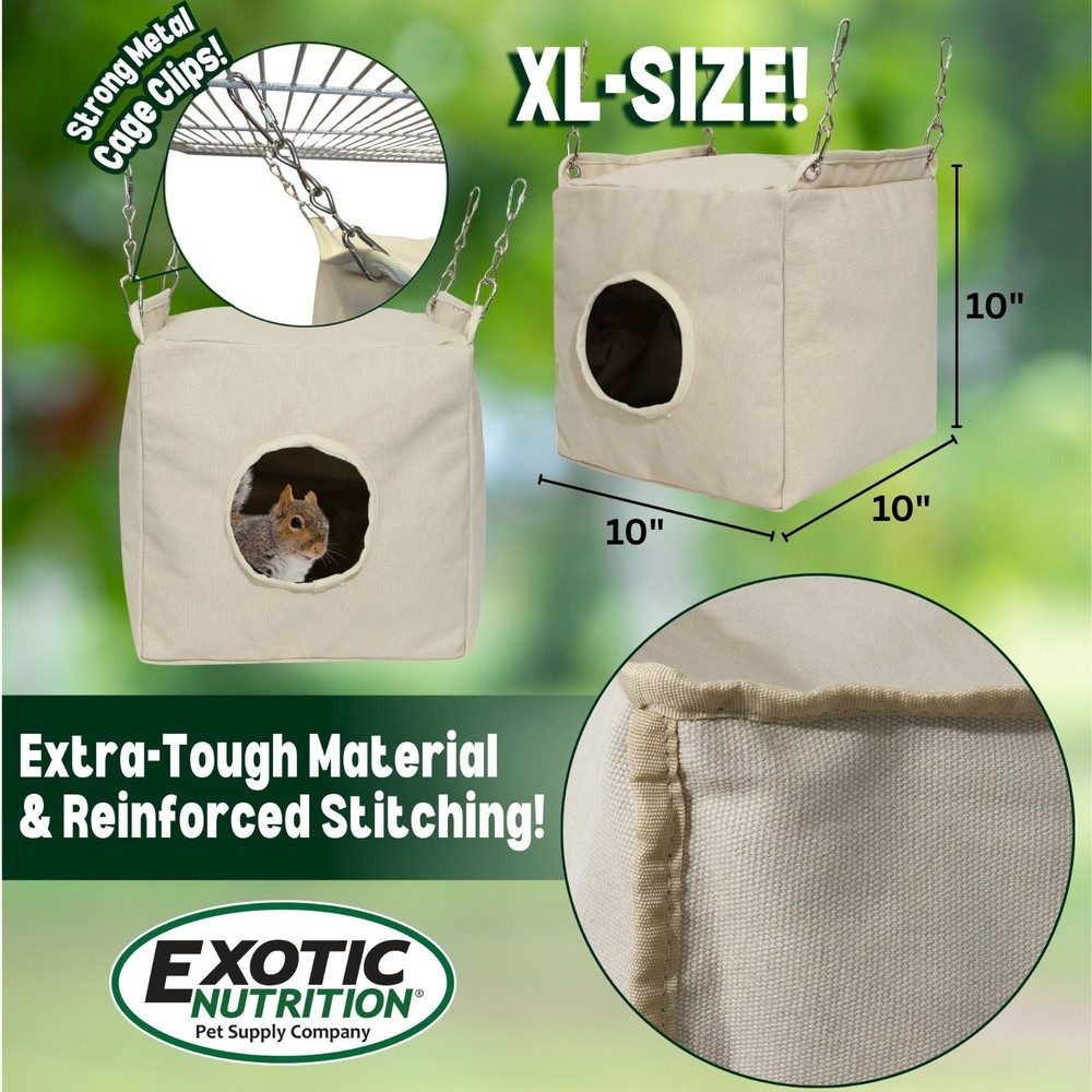 Canvas Cubby - Hammock for Squirrels, Sugar Gliders, Hedgehogs, Chinchillas