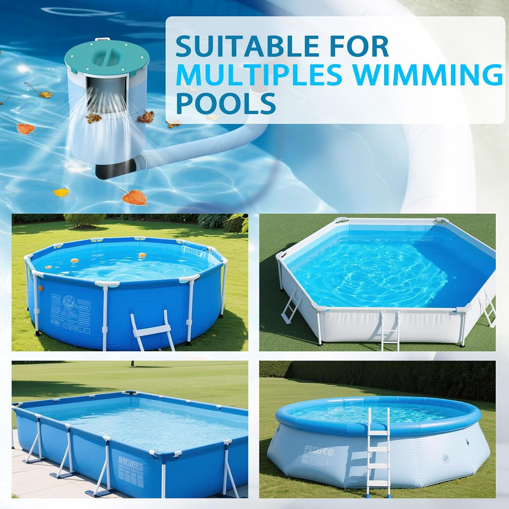 Surface Float Skimmer for above Ground Pools, Automatic Floating Skimmer with 10