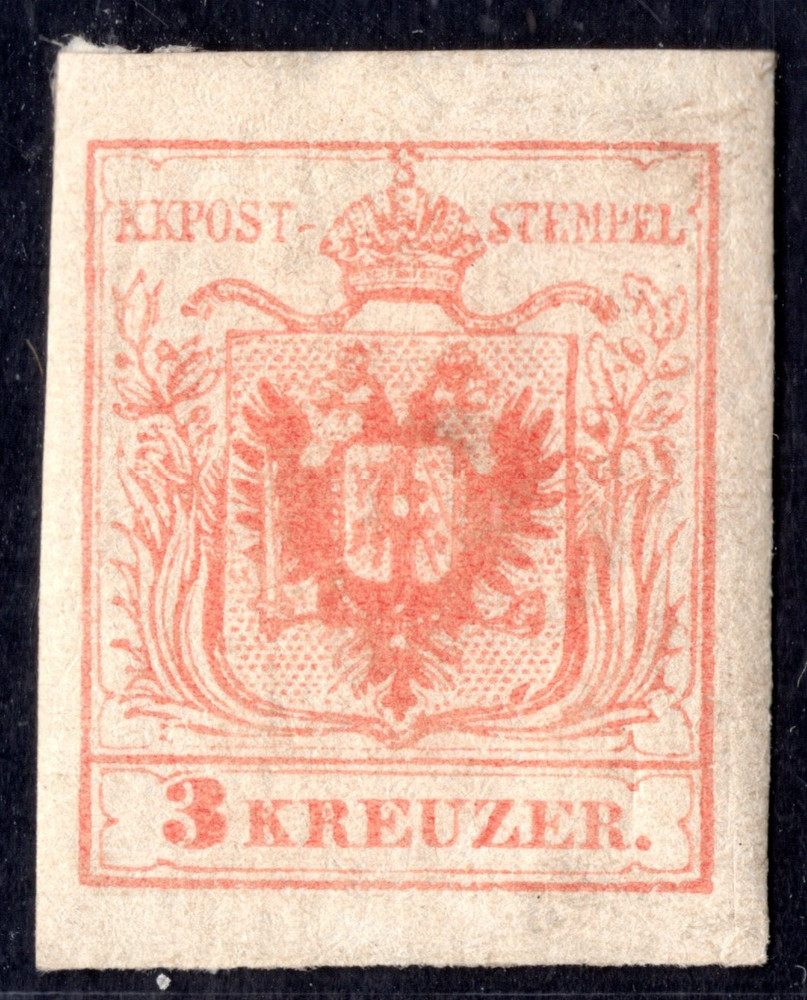 AUSTRIA 1850 SCOTT #3 MINT HINGED NEAT 4 MARGINS