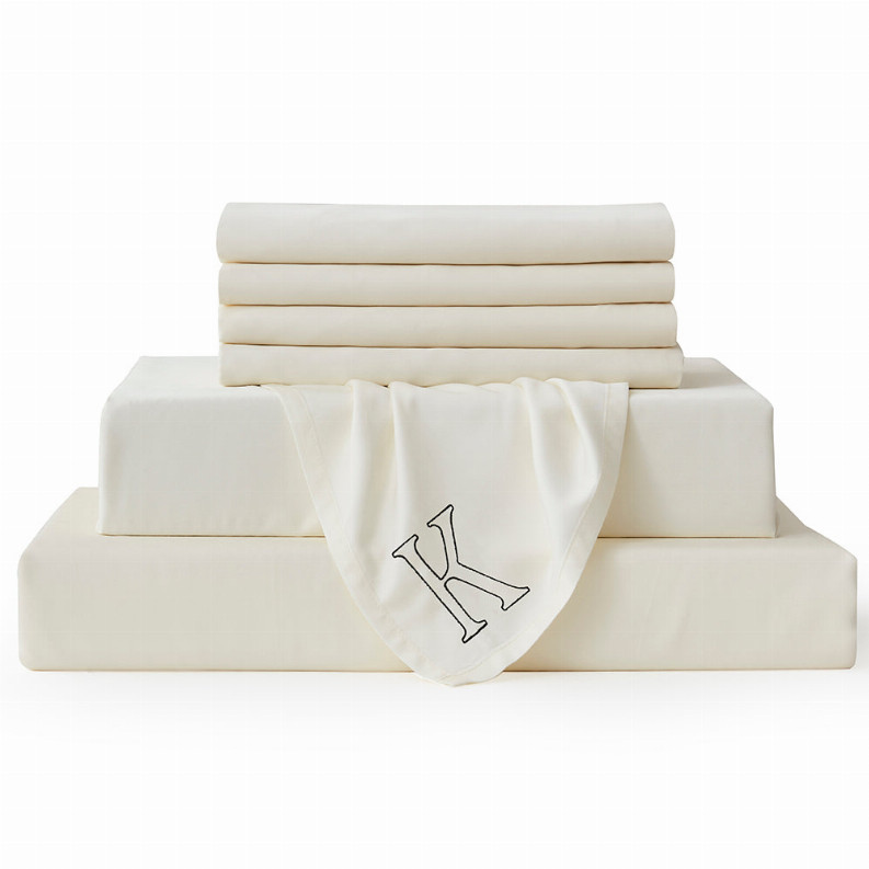 Ivory Bambusa 7-Piece Sheet Set Ivory Full