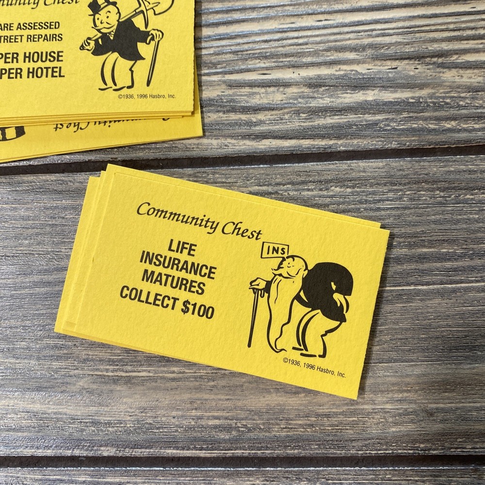 1996 Monopoly Replacement Piece Part Community Chest Cards