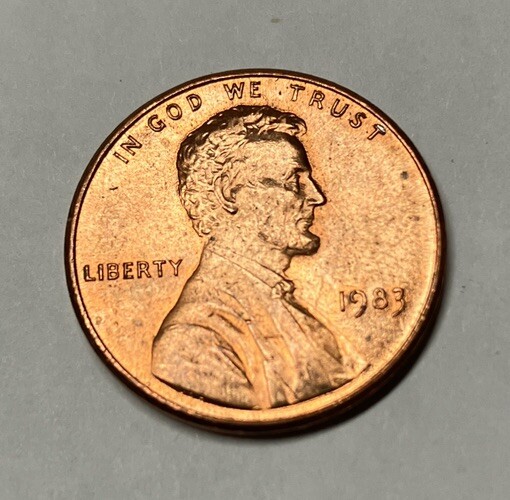 1983 Lincoln Cent Die Crack Error Thru Liberty