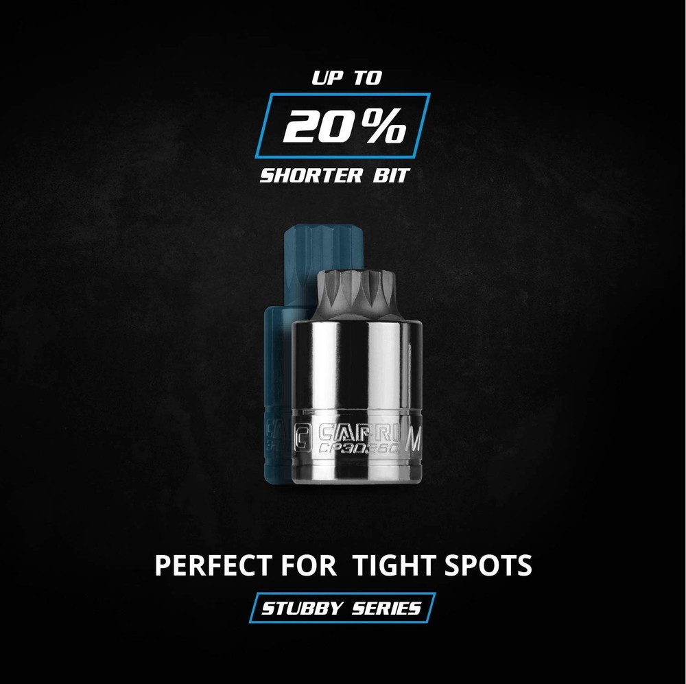 Capri Tools 12 mm M12 Stubby XZN Triple Square Bit Socket, 12mm (M12)