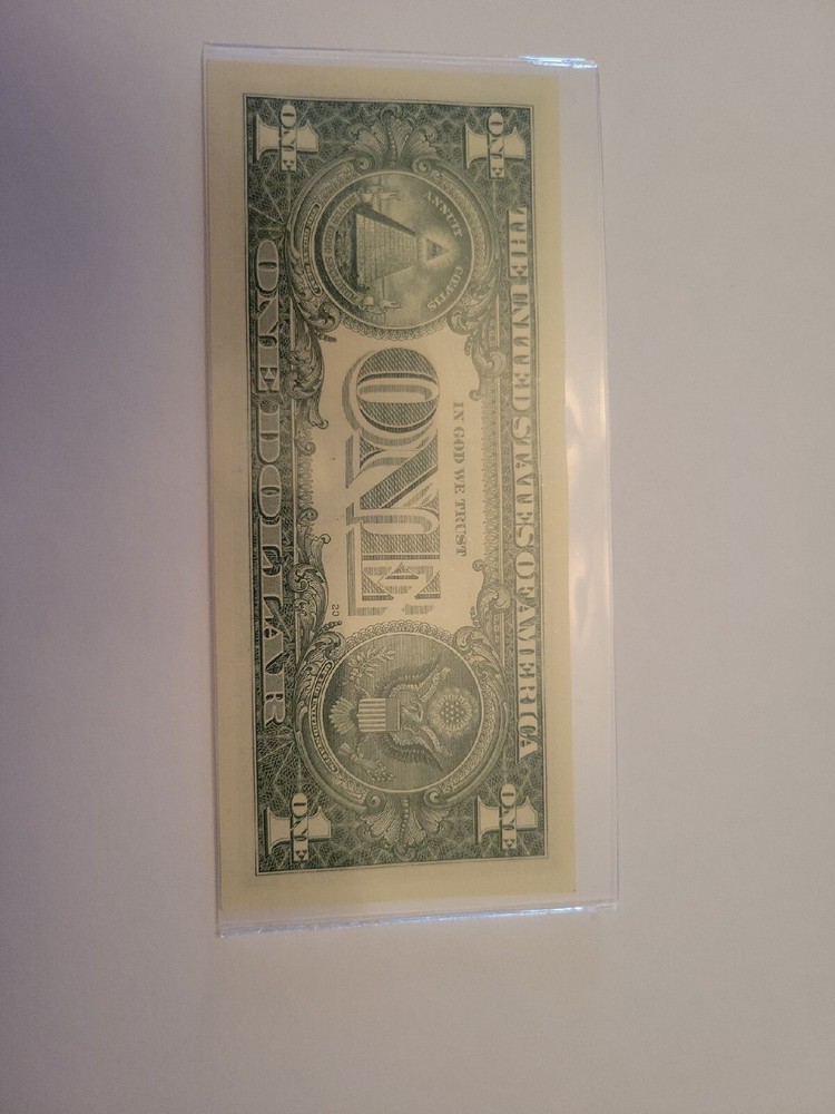 Ink Error Misprint One Dollar Bill Right Eye Not Colored In