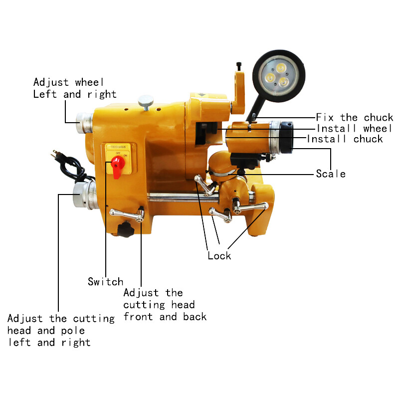 Easy To Operate Multi-functional Grinder Sharpener for End Mills R8 Collets110V