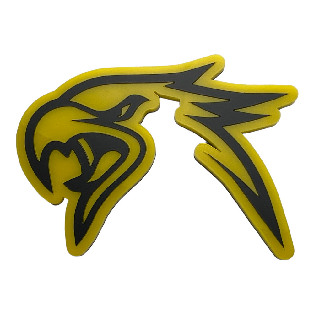 PAIR Yellow HellHawk Emblems fits Jeep Trackhawk Grand Cherokee Left Right Side