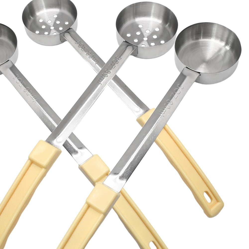 4 PCS 3 oz Portion Control Serving Spoons Measuring Ladle Scoops Creamy