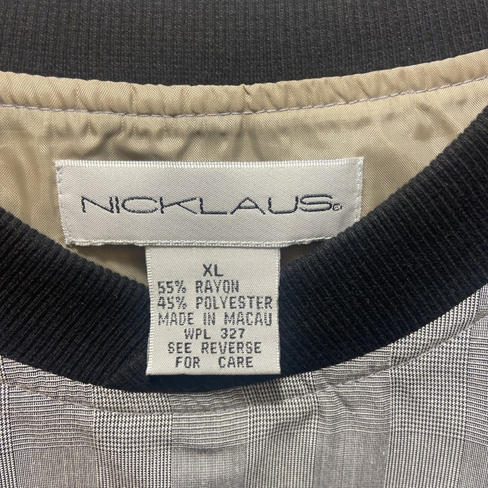 JACK NICKLAUS Mens Golf Windbreaker ⛳️ Pullover-XL Black Check