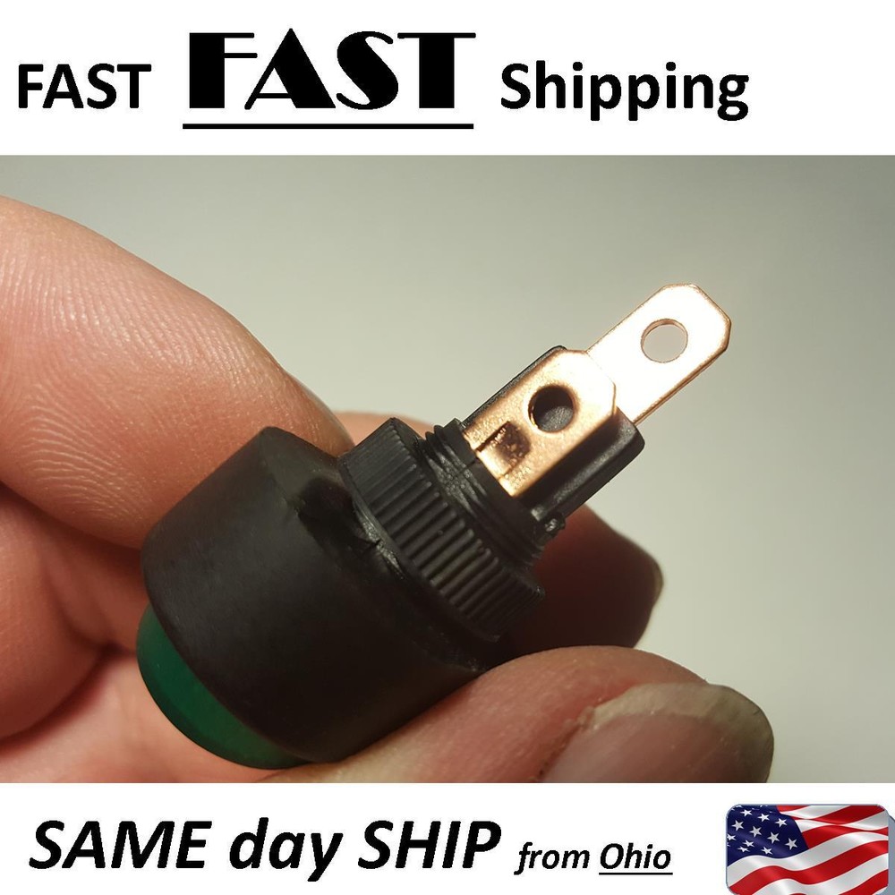 Green 3 pin SPST switch - 12vDC 30A