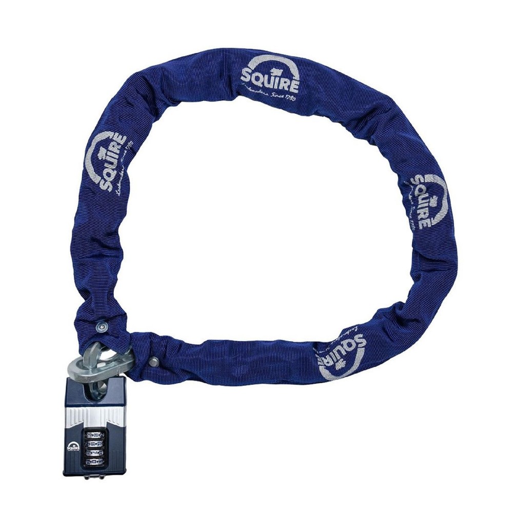 Squire Warrior Max Combi 10mm Motorcycle Chain & 65mm Padlock Blue