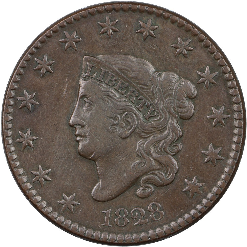 1828 N-8 Coronet Large Cent R3 DWMD Collection VF+++ net VF++