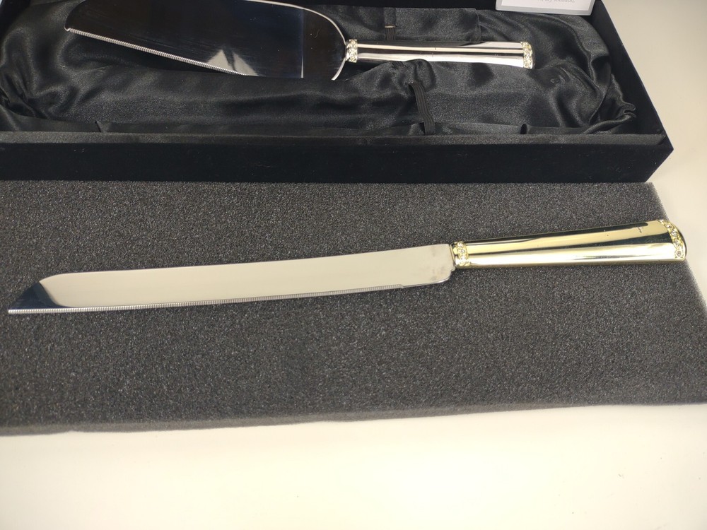 Things Remembered Cake Serving Set silver plated flute and server w box wedding