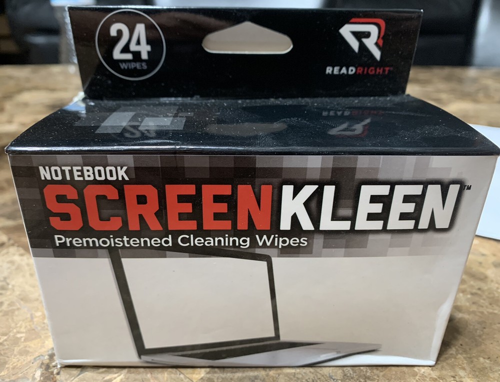 Read Right® Notebook ScreenKleen Pads, Cloth, 7 x 5, White, 24