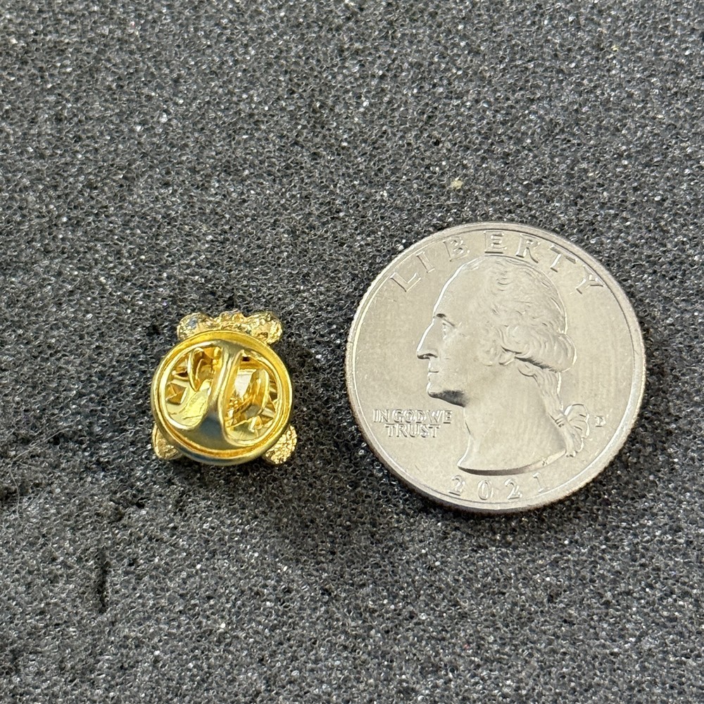 Small Gold Tone Teddy Bear Pin Pinback #48258