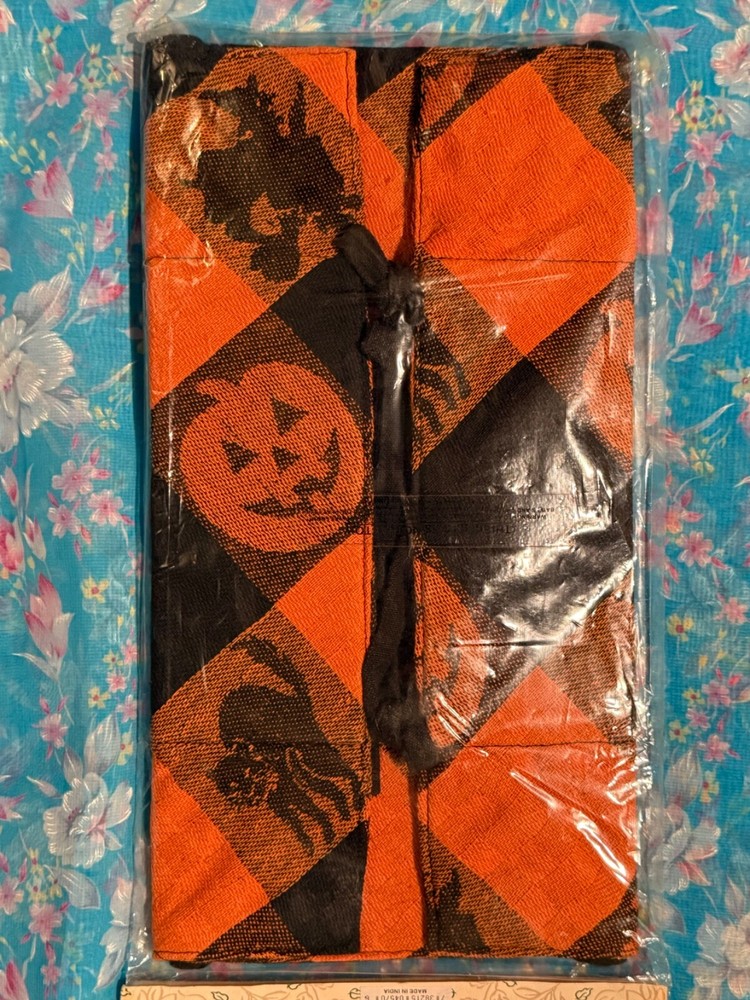 Halloween Fabric Basket for Bread Fruit Eggs Pegs Sweets