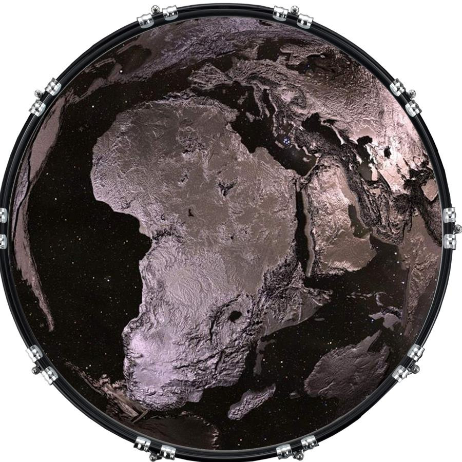 20" Custom Bass Kick Drum Front Head Graphical Earth 6