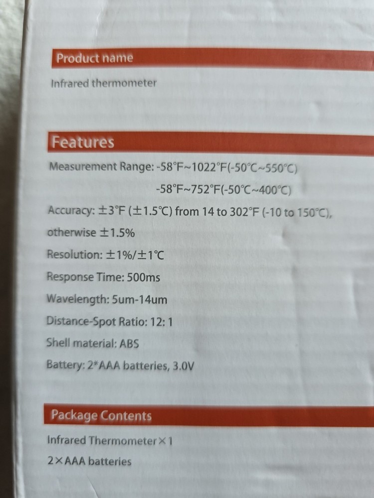 Lcd Infrared Temperature Gun Thermometer